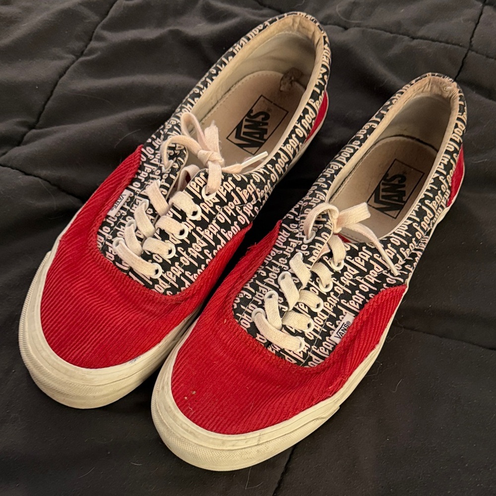 Fear of God Red and Black Men Shoes